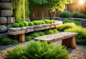 Decoração de jardim com pedras
