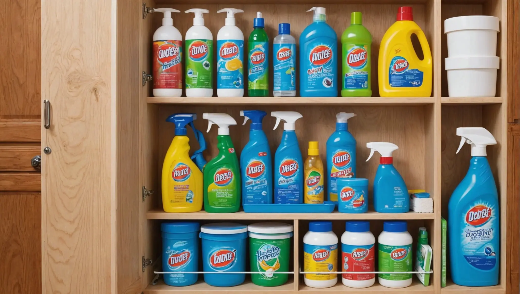 como organizar produtos de limpeza