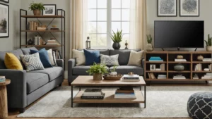 como decorar estante de sala de tv