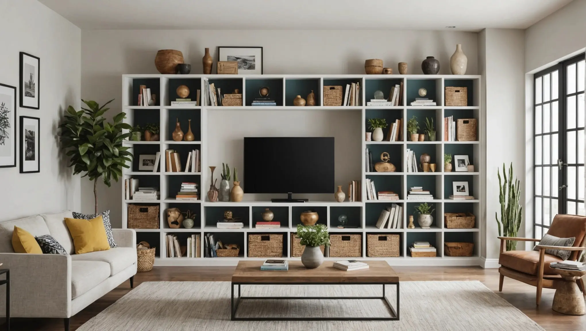 como decorar estante de sala