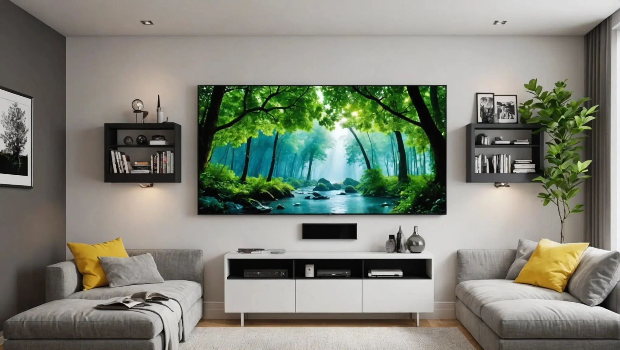 como decorar painel de tv na sala