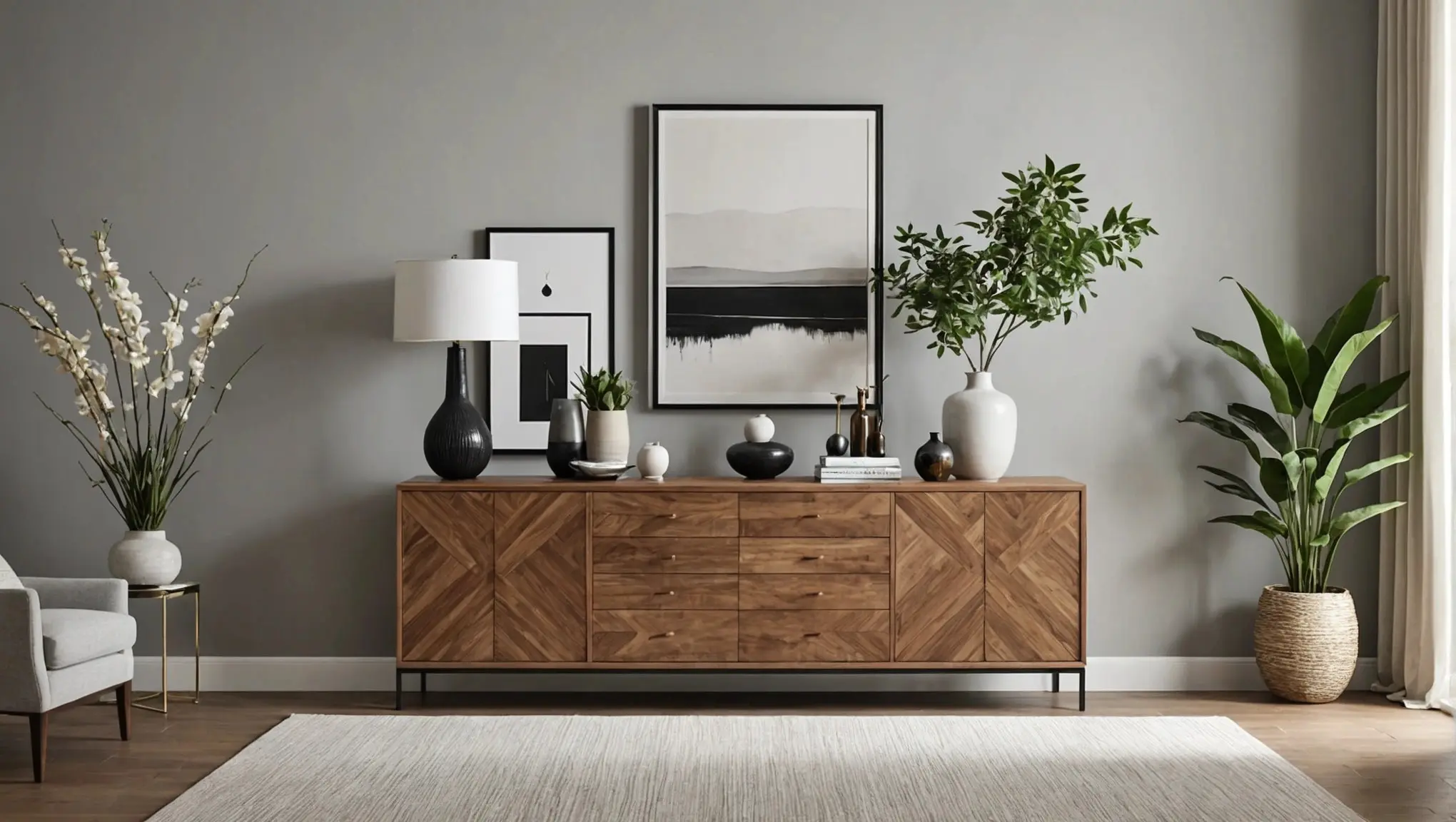 como decorar um aparador de sala