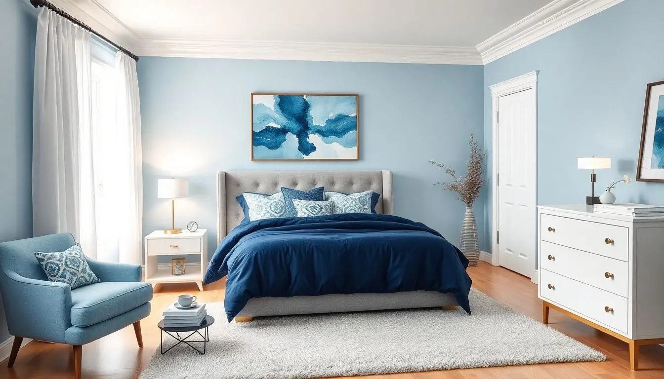 Como Decorar Quarto de Casal Azul: 5 Ideias de Paletas e Combinações