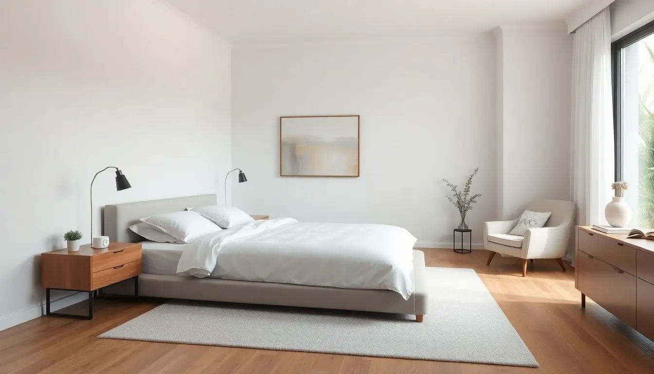 Quarto de casal minimalista