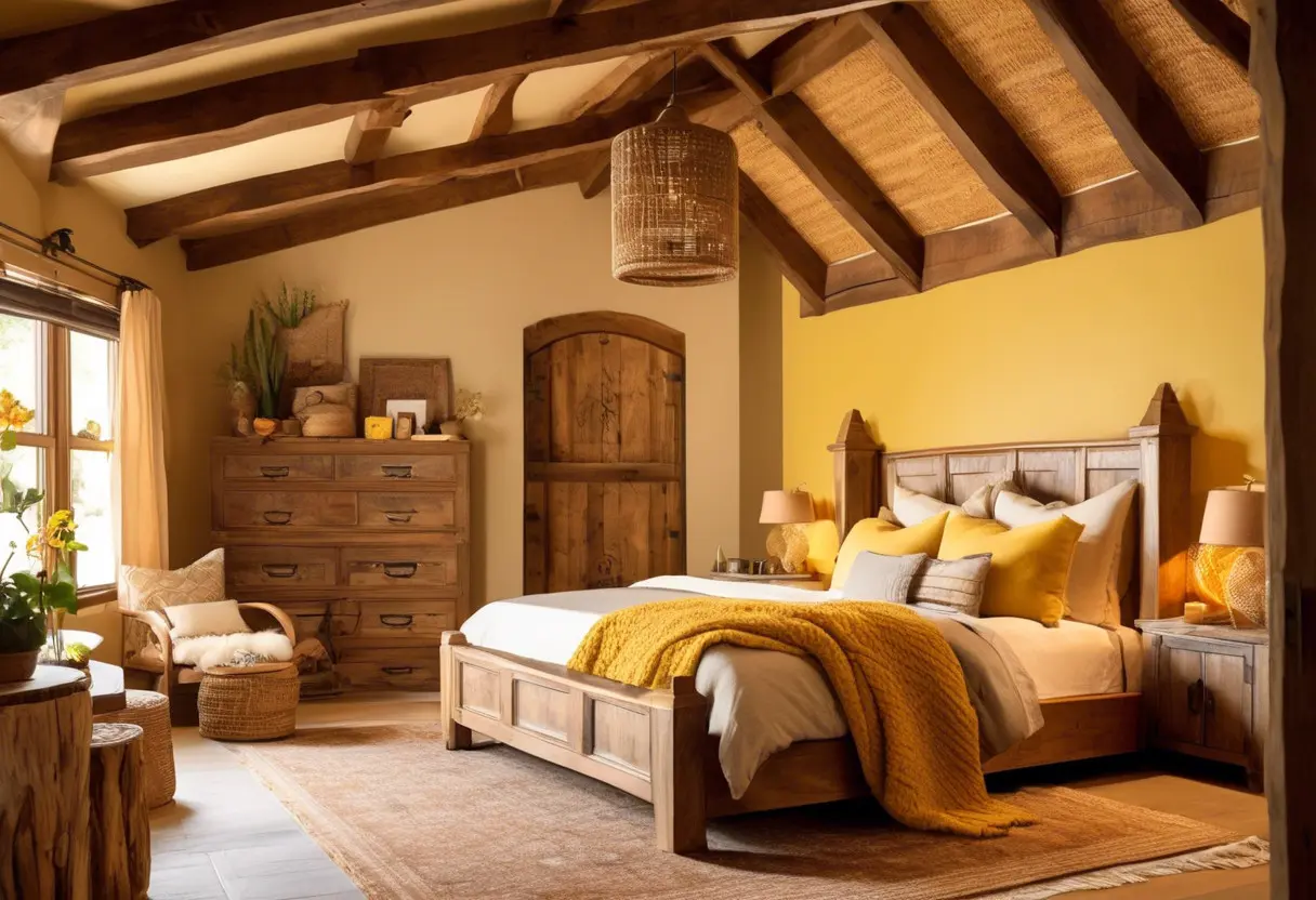 Quarto de casal rústico