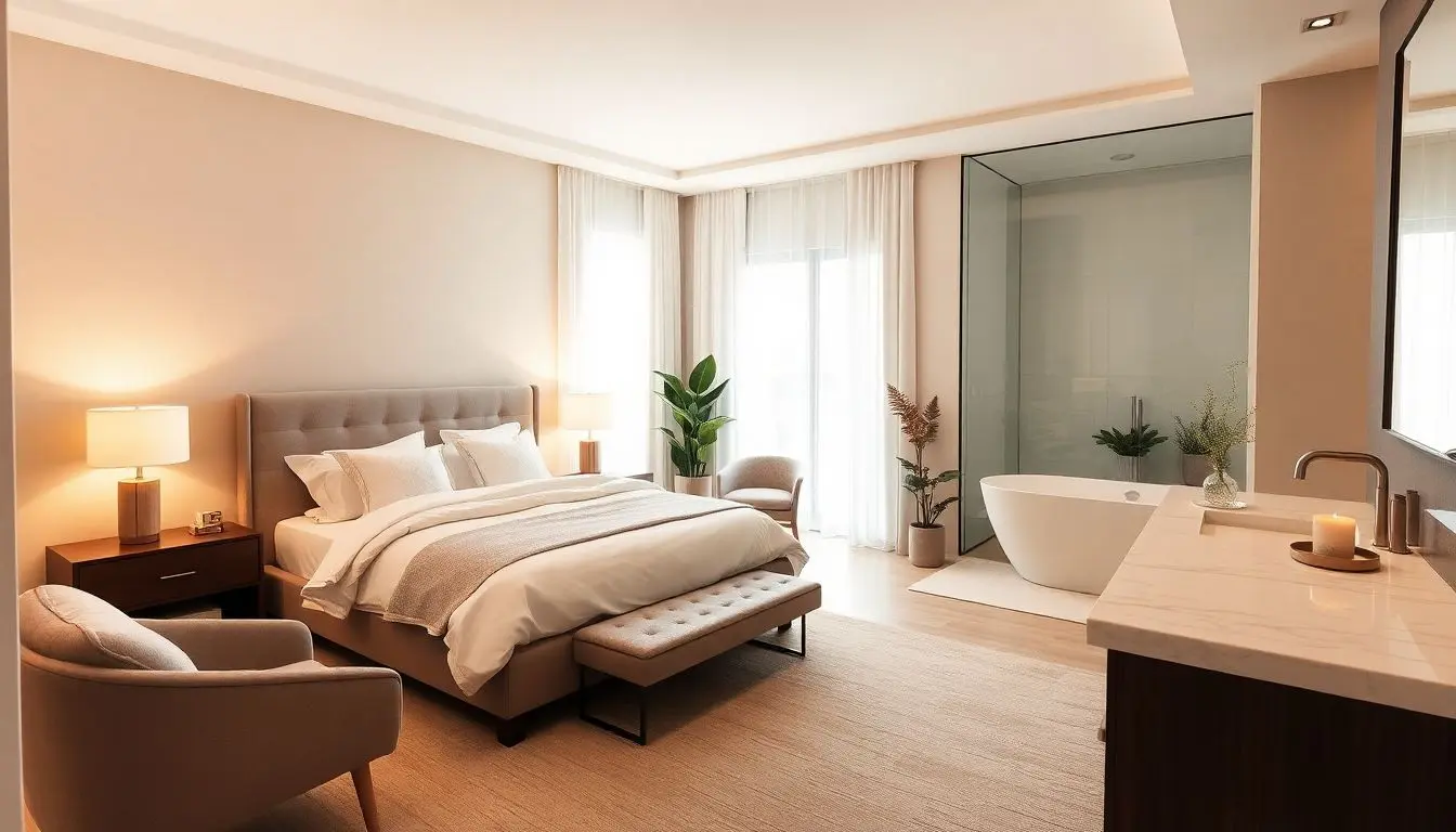 Quarto de casal com banheiro