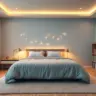 Quarto de casal com iluminação LED