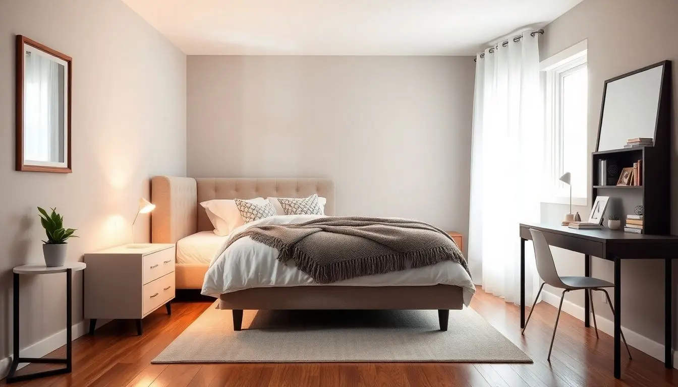 Quarto de casal pequeno planejado