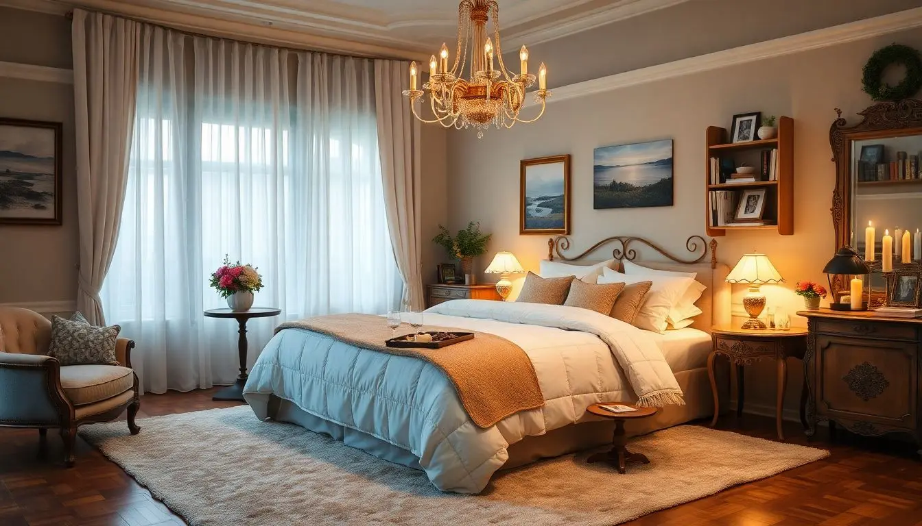 Quarto de casal romântico