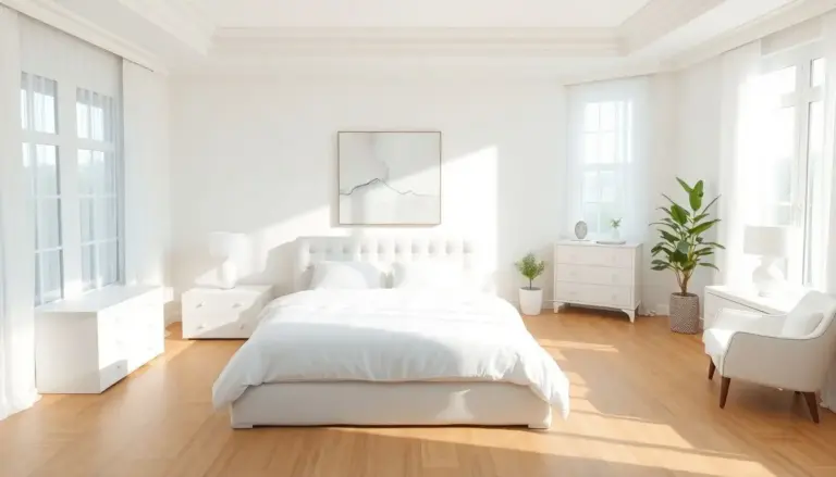 Quarto de casal todo branco