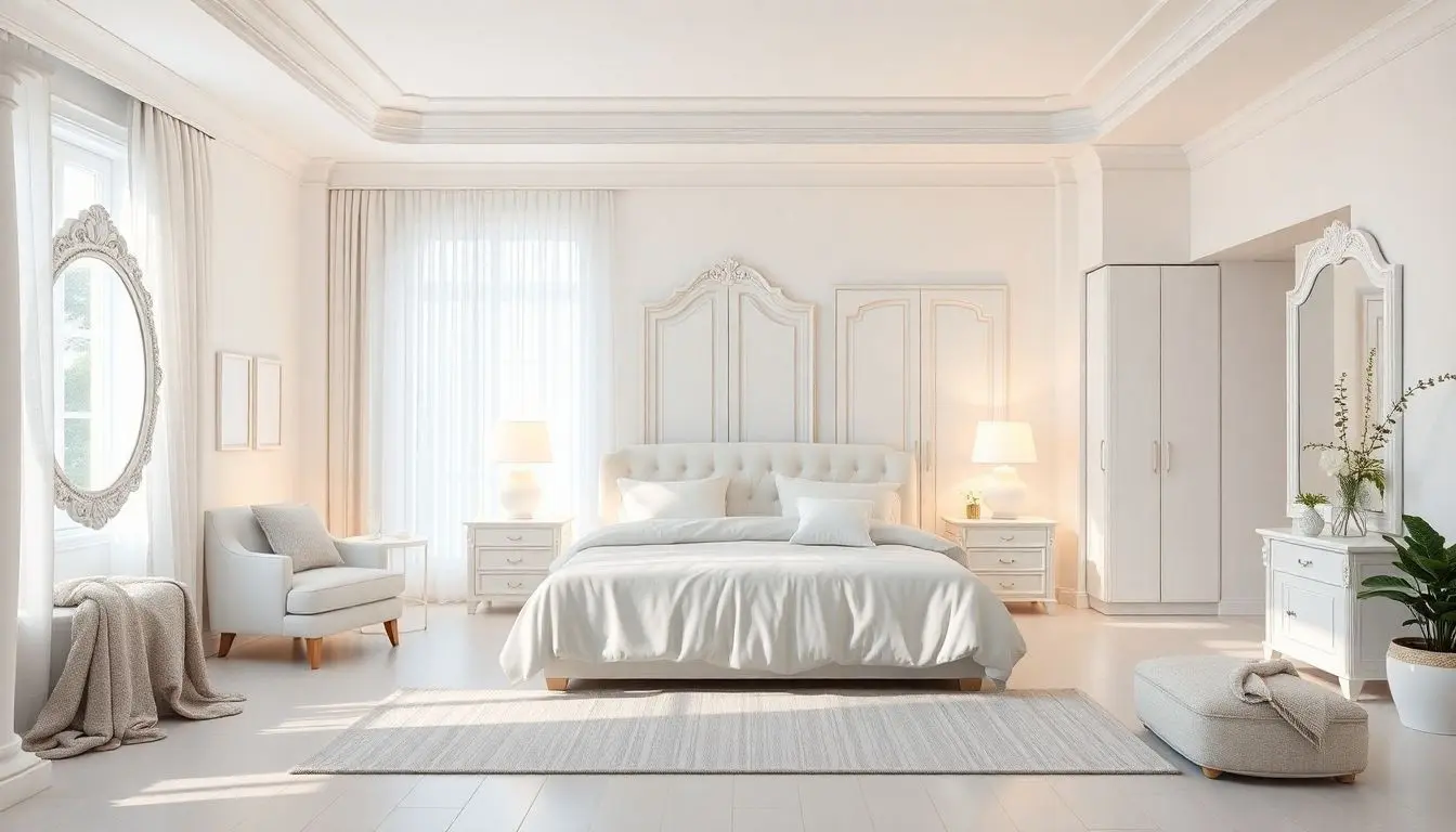 Quarto de casal todo branco