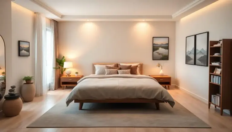Quarto de casal com feng shui