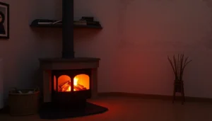 Fogão a lenha em ambiente rústico
