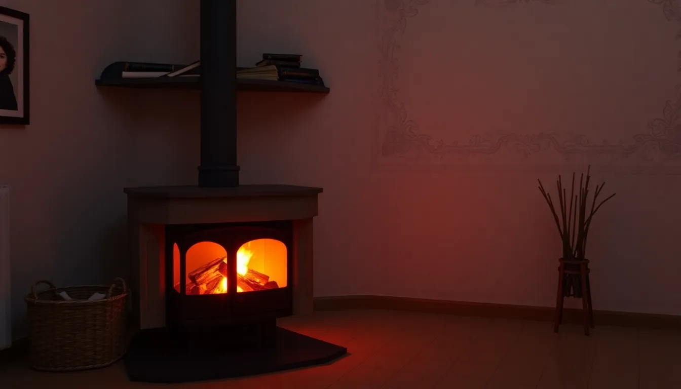 Fogão a lenha em ambiente rústico