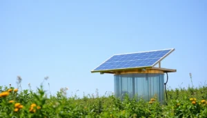 Fogão solar em um ambiente ensolarado