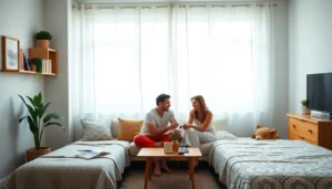Quarto de casal jovem minimalista