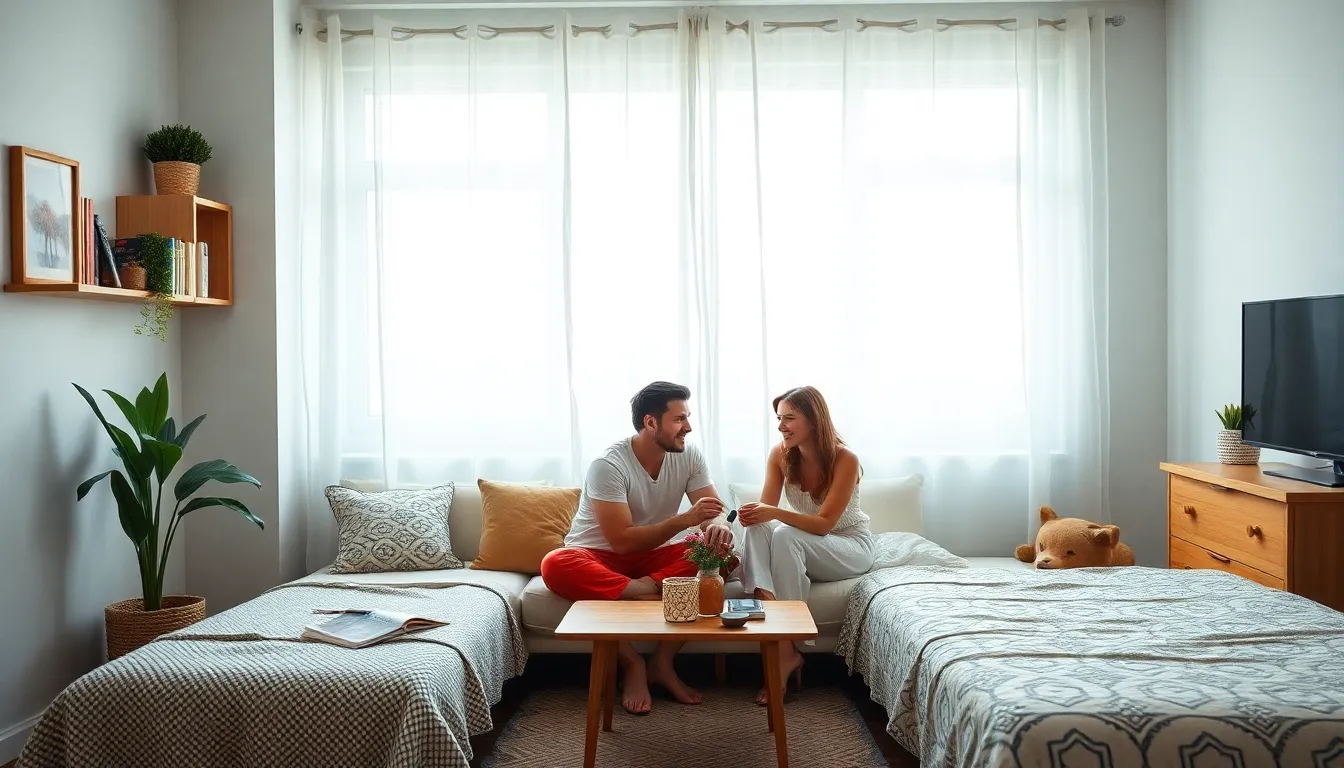 Quarto de casal jovem minimalista